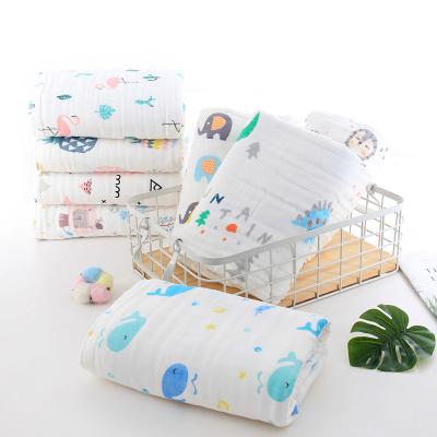 China Custom Compressed Ultra Soft 100% Cotton Baby Wrap Blankets 6 Layers Gauze Kids Blanket Muslin Baby Bath Towel for sale