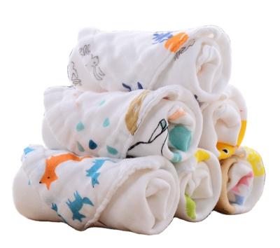 China Compressed Custom Super Soft 100% Cotton Baby Face Towels 6 Layer Muslin Baby Towels for sale