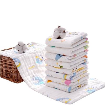 China 100% Custom Compressed Cotton Baby Towel 25x50cm 6 Layers Gauze Towel Muslin Baby Towel for sale