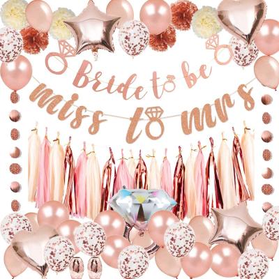 China event & Party Supplies Bride To Be Party Decoration Set Bachelorette Party Sling Girlfriends Party Decoration Rose Gold Balloon Set for sale