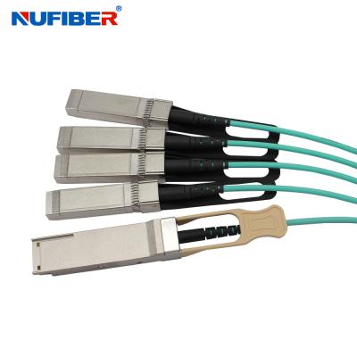 China High Quality 100G QSFP28 AOC Cable 10m 33ft Active Optical QSFP28 to 4x SFP28 for sale