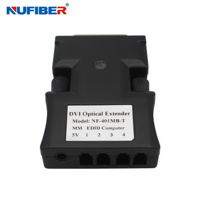 China LC Mini DVI To Fiber Converter 4 Core , DVI To Fiber Optic Extender 500m Multi Mode en venta