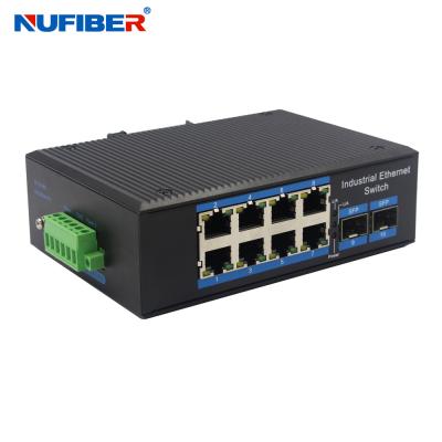 China 8 havenspoe Industriële poe van Netwerkswitch+2sfp 10/100/1000Mbps Volledige gigabit ethernet schakelaarhub Te koop