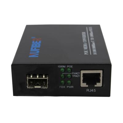 China SFP To UTP POE Fiber Media Converter POE Fiber To RJ45 Media Converter for sale