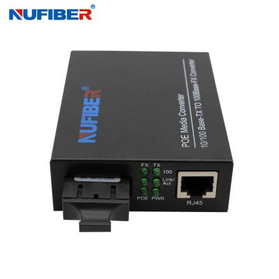 China SM Duplex SC POE Fiber Media Converter 10/100Base POE Tx to 100Base Fx for sale