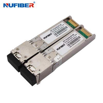 China 10G Bidi 80km SFP Module 10G SFP+ Simplex 1490 / 1550nm LC SFP Transceiver DOM à venda