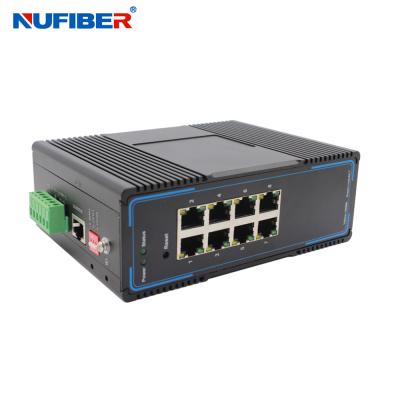 China 8 UTP POE Port Managed Network Switch Gigabit Industrial Din Rail 48V for sale