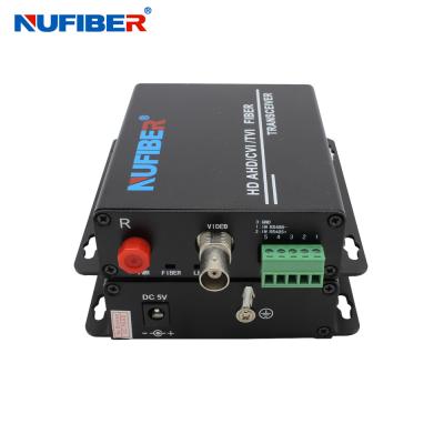 China 1080P BNC to Fiber Media Converter AHD TVI CVI 1CH RS485 Data Simplex 1310nm 1550nm for sale