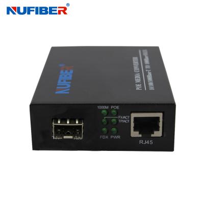 China Gigabit POE Media Converter 100/1000M SFP to 10/100/1000M RJ45 LFP FCL POE Media Converter for sale