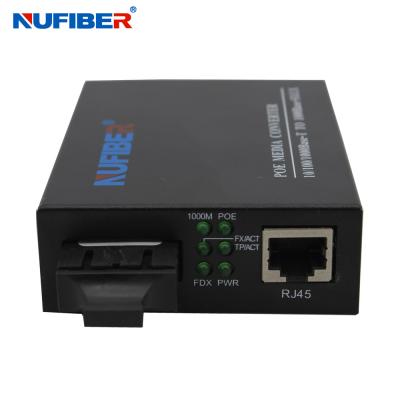 Κίνα POE Fiber Media Converter 10/100/1000M RJ45 to Fiber Optical Media Converter Dual Fiber SM 1310nm 20km 30W Power Supply προς πώληση