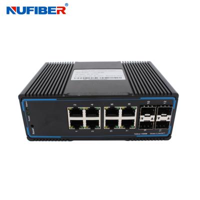 China IP44 4 beheerde de Haven Industriële Schakelaar met 4 Sfp 4 Ethernet-van de Schommelingskv Bescherming Te koop