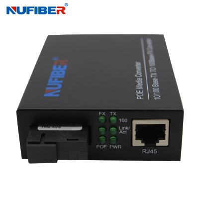 Cina 10/100/1000M Mini POE Media Converter SM SC 20km Fibra ottica a rame con funzione POE in vendita