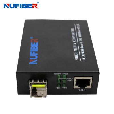 China 1000M SFP Optical  Fiber Media Converter Gigabit To UTP RJ45 port Media Converter Te koop