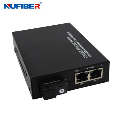 China 1000M 2 puertos Rj45 + 1 Fibra Port Switch SM Bidi SC 1310nm/1550nm convertidor de conmutador de Ethernet de fibra de Gigabit en venta