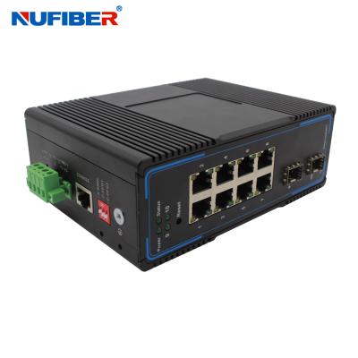 China Industrial Ethernet Managed POE Switch L2 8x10 / 100 / 1000base-T 2x1000base-X SFP for sale