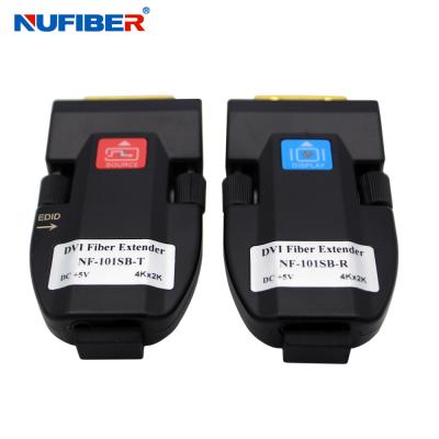 China 4K 4096x2160p DVI Fiber Converter Single Mode 750m LC Connector DVI to Fiber Extender for sale