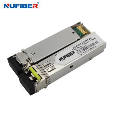 China 622Mb/s SFP Transceiver singlemode dual fiber 80km 1550nm LC DDM for sale