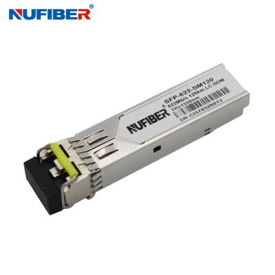 China 622Mb/s SFP Transceiver singlemode dual fiber 80km 1550nm LC DDM for sale