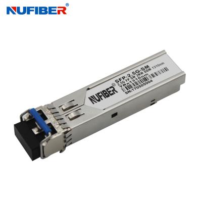 China Dual SFP Module Single Mode 2.5Gb/S 2km 1310nm 3 Years Warranty for sale