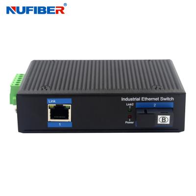 China 10/100M Industrial Fiber Media Converter SM bidi SC 20km 1310/1550nm -40~+85degree for sale