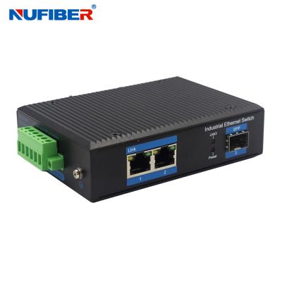 China 1000M Industrial Fiber Ethernet switch 2 Rj45+1x1000M SFP Slot with Din-rail wall mount for sale