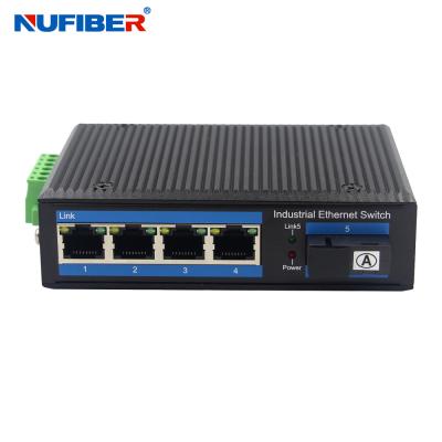 China NuFiber NF514G-SC20A/B Unmanaged Industrial Switch with 4 Port 10/100/1000M RJ45 1 Port 1000Mbps SC Fiber for sale