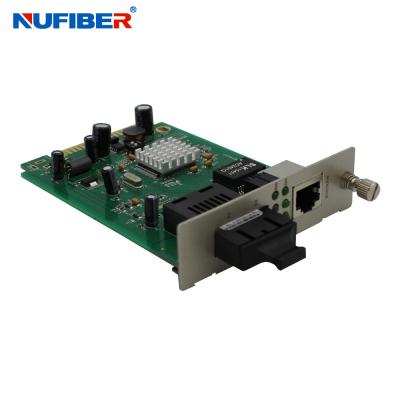 China Card Type 10 100 1000M Media Converter , Dual Fiber Tx To Fx Converter for sale