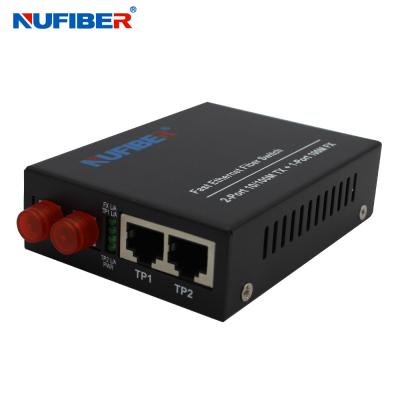 China 10/100M 2-port Rj45 and 1 fiber port Single-Mode 1310nm dual fiber FC 20km fiber media converter for sale