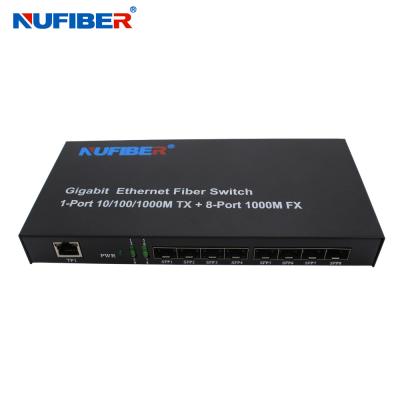 China 10/100/1000M 8 van de Vezel Optische Ethernet van de havensfp+1 Rj45 haven de Schakelaarmedia convertor Te koop