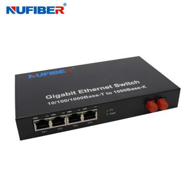 China 1000M porto portuário da fibra 4 Rj45+1 com interruptor ótico duplo dos ethernet da fibra da fibra FC 1310nm da manutenção programada à venda