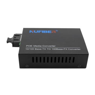 China Industrial Poe Media Converter Duplex Single Mode 1310nm 20km SC IEEE802.3AF for sale