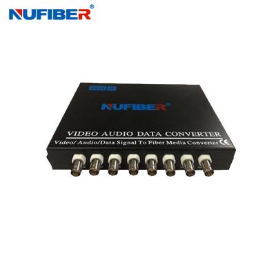 China 8port BNC Fiber Optic Video Transceiver with Rs485 data port For CCTV NF-8V1D-T/R-F20 for sale