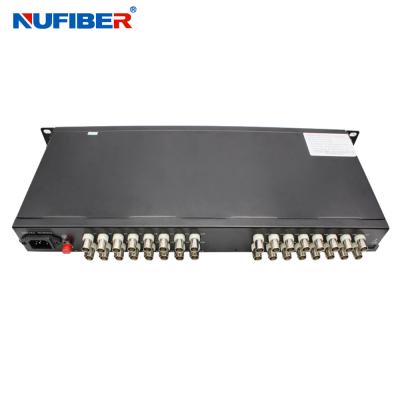 China 20km Fiber Optic Video Converter , 32BNC 1080p Fiber Video Transmitter for sale