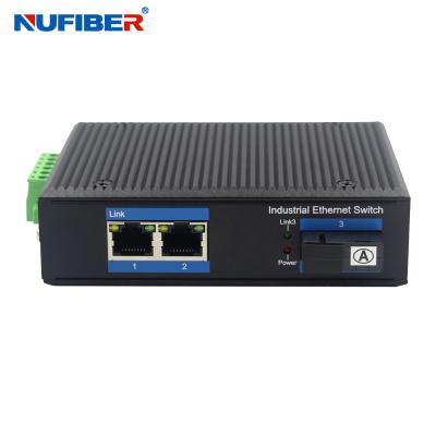 China Dual Fiber 1000M Unmanaged Industrial Switch , Optical Media Converter With 2 Ethernet Ports for sale