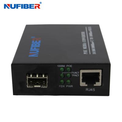 China 10/100Mbps SFP para RJ45 POE Convertidor de Fibra Óptica com modo semi-duplex/full-duplex de 10/100Mbps para transmissão de dados à venda