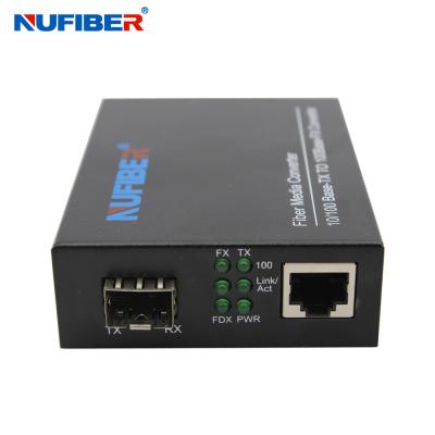 China 10/100M SFP To UTP Fiber Media Converter , SFP To RJ45 Optical Media Converter for sale