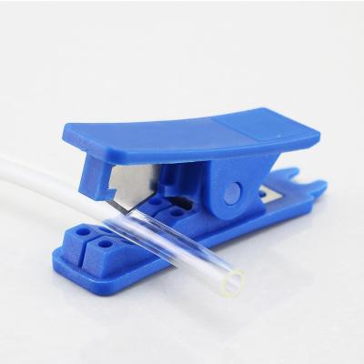 China Manual Type Pneumatic Pneumatic Polyurethane PE Polyurethane Hose Air Tube Pipes Cutter Nylon Pneumatic Nylon Tube Stainless Steel Color Blue Plastic Cutter for sale