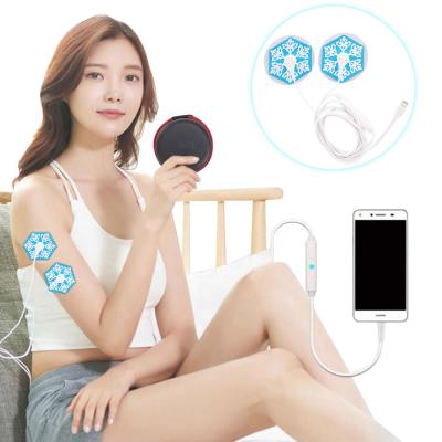 China Handheld Massager Mini Personal Shoulder Neck Massager Mobile Phone Control Pulse Therapy EMS Portable Meridian Therapy Meridian for sale