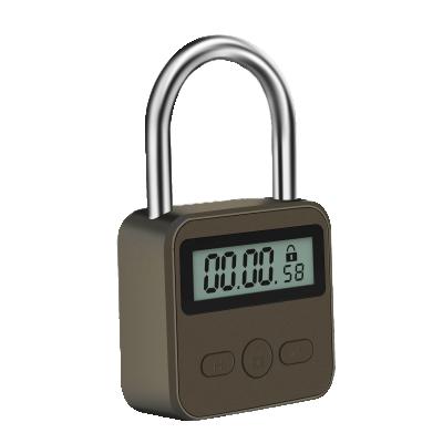 China Help users to control themselves USB charging electronic padlock timer 999 hours display screen LCD selfbondage alarm hardware smart lock for sale