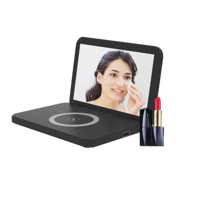 China 15W QI USB-C Mobile Phone Charger Perpetual Calendar Portable Foldable Makeup Smart Quick Mirror Charging Sensing Digital Pendulum with Wireless Charging for sale