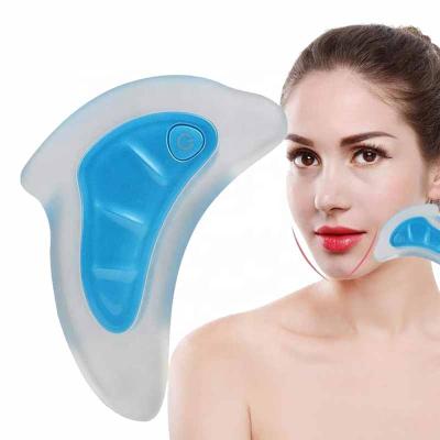 China Jade Facial Lifting Massage LED Color Light Scraping Instrument Gua Sha Face Tool Roller Jade Facial Lifting Massage Roller Dolphin for sale