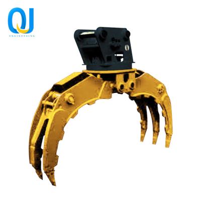 China Hydraulic log grab wood and cornstalk grapple for 3-20 ton excavators in 360 degree rotary load for sale