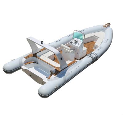 China Fiberglass CE 14persons RIB760 Rigid Hull Inflatable Fiberglass Boat for sale