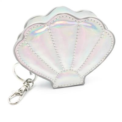 China Lady Clutch Girl Keyring Case Pocket Handbag Beach Women PU Leather Candy Shell Shape Bag Laser for sale