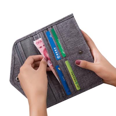 China Travel Passport Phone Card Holder Pocket Polyester Money Bag Anti-theft Outdoor Wallet for sale