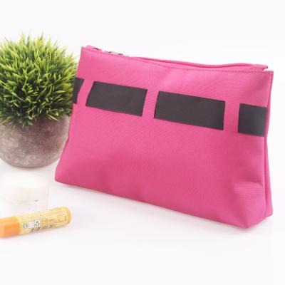 China Custom Made Outdoor Travel Women Fashion Makeup Bag Pink Microfiber Cosmetic Bag Pouch for sale