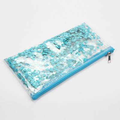 China Fashion Liquid Glitter Glitter PVC Cosmetic Transparent Cosmetic Bag Custom Bag Beauty Bag for sale