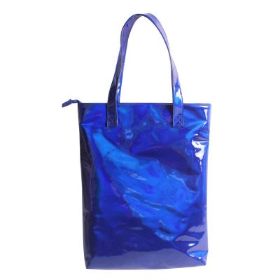 China Fashion Women Shoulder Shopping Bag Laser Ladies Holographic PU Leather Tote Bag for sale