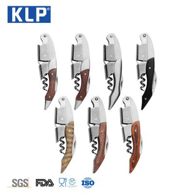 China KLP Hot Sale Stainless Steel Server Metal Wine Foldable Corkscrew Viable Bottle Opener for sale