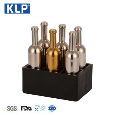 China KLP Viable Professional Supplier Custom Red Wine Bottle Shaped Steel Ice Cubes Cooling Stones Whiskey Bar Gift for sale